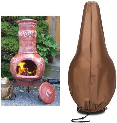 DANCHENG Chiminea Cover Waterproof Chimney Fire Pit Heater Cover, Chiminea Accessories Outdoor Patio Chiminea Covers,Durable Clay Chiminea, Chiminea Fire Pit, Heater Cover, Garden Planter Boxes, Outdoor Fireplaces, Fire Pit Bowl, Fire Pit Cover, Outdoor Heaters, Outdoor Heating