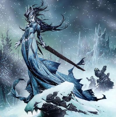 The Other Side blog: Koliada, The Winter Witch for D&D 5 Wayne Reynolds, Ice Witch, Creature Fantasy, Fantasy Rpg, Medieval Fantasy, Magazine Art, Fantasy Artwork, Fantasy Creatures, The Snow