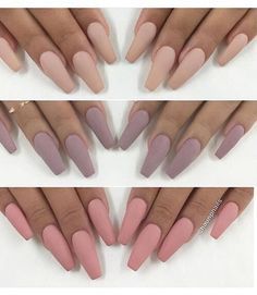 Chaunpnails Matte, Matte Nudes, Matte Pastels, Nails Nudes, Matte Pink, Tan… Nails Olive, Shiny Nails Designs, Matte Nail Art, Milky Nails, Nails Purple, Shapes And Colors, Prom Nails, Coffin Nails Designs, Manicure E Pedicure