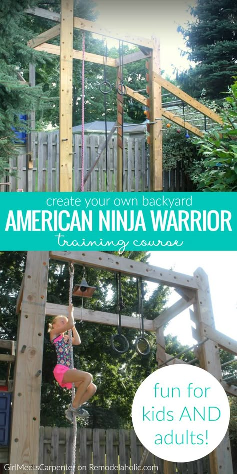 Kids Ninja Warrior, Backyard Obstacle Course, Backyard Gym, Ninja Warrior Course, Kids Obstacle Course, American Ninja Warrior, Jungle Gym, Outdoor Gym, Backyard Playground