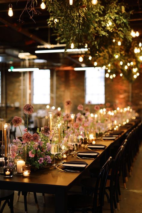 Moody Chic Indian Fusion Autoshop Wedding — Vieira Events Battle Photography, Moody Wedding Decor, Duke Mansion, Dark Romantic Wedding, Fall Dinner Party, Boho Picnic, Romantic Restaurant, Indian Fusion Wedding, Wedding Reception Inspiration