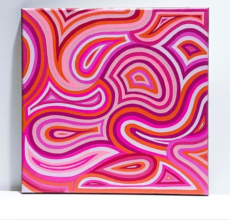 Squiggly Painting, Swirl Art Painting, Painting Swirls, Abstract Swirl Art, Swirls Painting, Wall Swirls Painted, Wavy Painting, Swirly Canvas Art, Paint Swirls