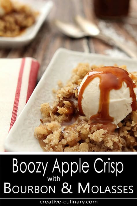 Bourbon Dessert, Boozy Baking, Fall Desserts Apple, Salty Desserts, Molasses Recipes, Alcoholic Desserts, Apple Treat, Fall Desserts Easy, Boozy Desserts