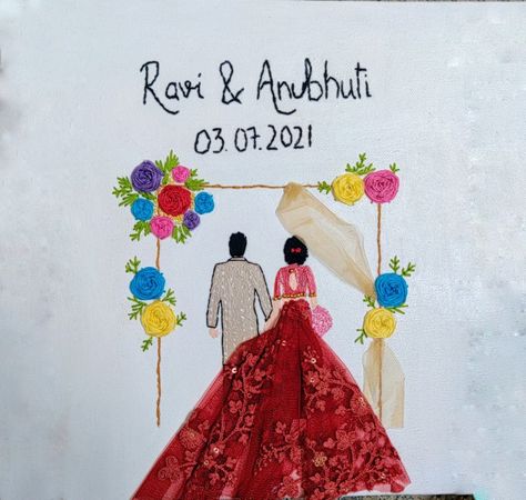 DIY wedding gift option Couple Embroidery on Canvas Diy Wedding Gift, Couple Embroidery, Embroidery On Canvas, Canvas Embroidery, Embroidery Canvas, Diy Wedding Gifts, Wedding Embroidery, Canvas Decor, Painting Gift