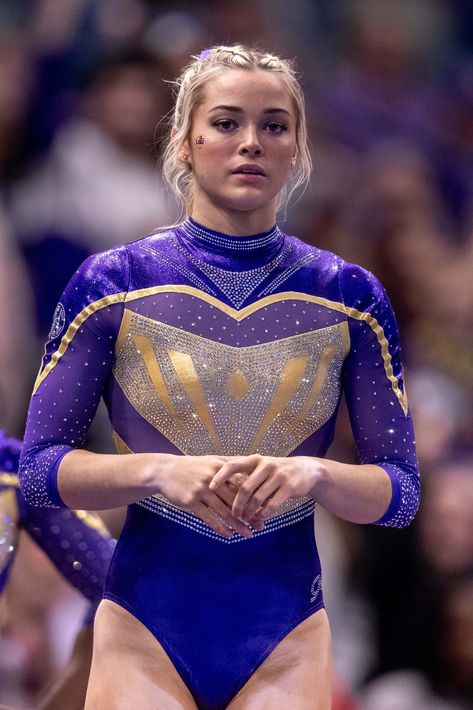 Olivia Dunne (LSU Tigers) #ncaa #gymnastics Lsu Gymnastics Leotards, Ncaa Gymnastics, Lsu Gymnastics, Olivia Dunne, Floor Exercise, Smoothie King, Usa Gymnastics, Fantasy Portraits, Artistic Gymnastics