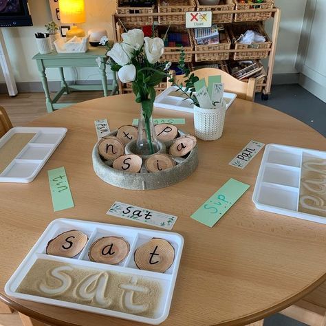 Writing Provocations Eyfs, Jolly Phonics Phase 1 Activities, Reception Literacy Activities, Tuff Tray Writing Ideas, Phonics Play Activities, Autumn Phonics Activities, Rwi Phonics Activities, Autumn Writing Eyfs, Phonics Provision Eyfs