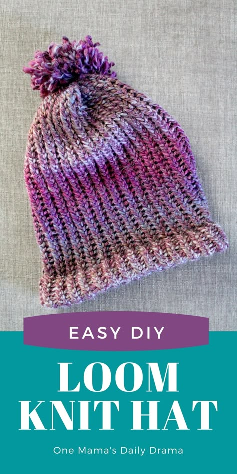 How To Loom Knit A Hat, Loom Knitting Tutorial Videos, Loom Knitted Hats, Loom Hats Easy, Loom Hats Patterns Free, Loom Knit Hat Patterns Free, Easy Loom Knitting Projects, Loom Hat Patterns, Round Loom Knitting Projects