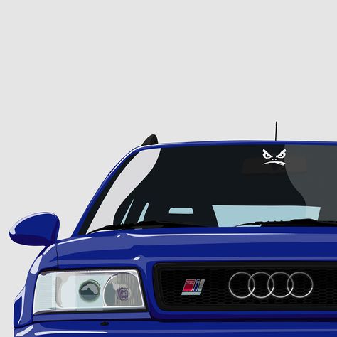 Cars and Stickers II – Illustration of an Audi RS2 and Bad Boy sticker on it. From the series “Cars & Stickers”. Audi Rs2, Cars Stickers, Boys Sticker, Freelance Graphic Design, Bad Boy, Wall Art Designs, Car Stickers, Online Printing, Audi