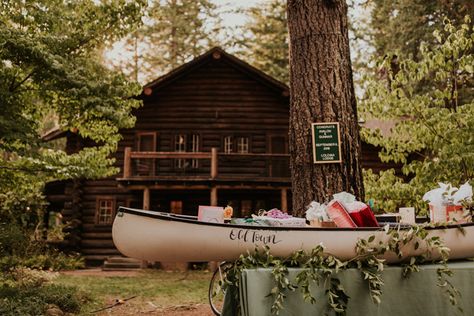 This Loloma Lodge Wedding is ’70s-Inspired Backyard Celebration Goals Moonrise Kingdom Wedding, Retro Cabin, Wes Anderson Inspired, Rustic Mountain Wedding, Backyard Celebration, Summer Camp Wedding, Backyard Weddings, Cabin Wedding, Woodsy Wedding