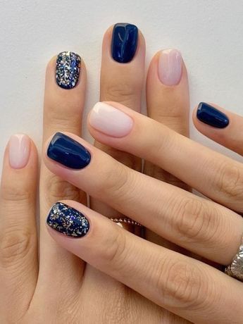 Dark Blue Nails, Milky Nails, Gel Set, Korean Nails, Colorful Nails, Smink Inspiration, Cute Gel Nails, Nagel Inspo, Dipped Nails