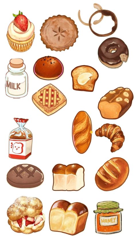 Food Illustration Art, Cute Easy Drawings, Food Drawing, Iphone Icon, Kawaii Drawings, Food Illustrations, Cute Food, Art Reference Poses, Food Print