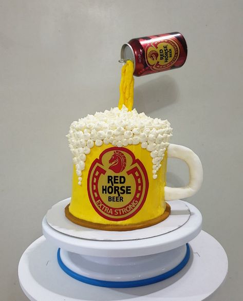 Red Horse Beer Cake, Chocolate Beer Cake, Red Horse Beer, Topper For Cake, Beer Cakes, Chocolate Beer, Photo Cake Topper, Beer Cake, Red Horse