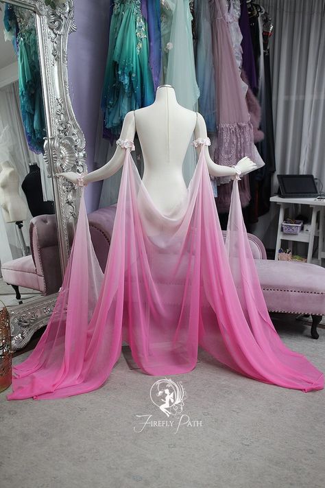 Firefly Path, Beautiful Gown Designs, Goddess Costume, Ombre Pink, 파티 드레스, Mermaid Costume, Belly Dance Costumes, Fairytale Dress, Diy Sewing Clothes