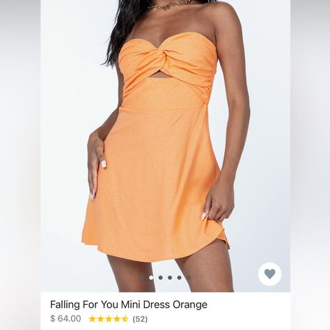 Falling For You Mini Dress From Princess Polly Never Worn, With Tags, Nothing Wrong With It Just Too Late To Return!! Make Offers Orange Hoco Dress, Casual Tube Dress, Orange Mini Dress, Hoco Dress, Brunch Dress, 70 Dress, Hoco Dresses, Tube Dress, Orange Dress