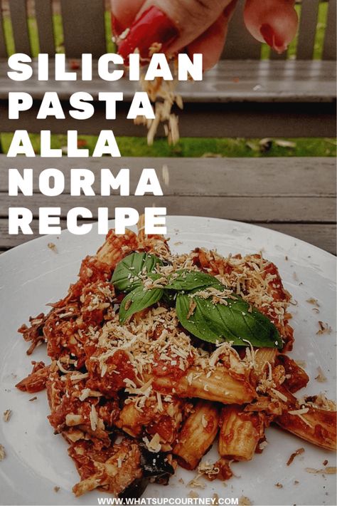 Sicilian Recipes Pasta, Pasta A La Norma Sicily, Pasta Alla Norma Recipe, Sicilian Pasta Recipes, Pasta Norma Recipe, Pasta Norma, Sicilian Pasta, Sunday Gravy, Sicilian Food