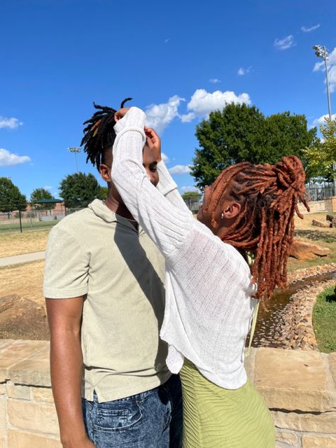 Couples With Dreads, Locs Couple Aesthetic, Black Loc Couples, Locd Couples, Couples With Locs, Couple With Locs, Dreadhead Couples, Locs Couple, Loc Couples