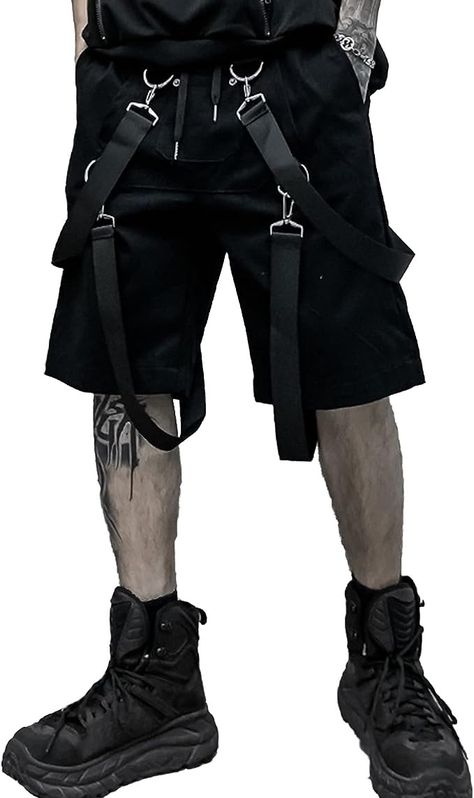 XYXIONGMAO Men's Cyberpunk Shorts Techwear Sweatpants Slacks Hip Hop Streetwear Jogger Tactical Cargo Pants Overalls(Black,L) | Amazon.com Harajuku Punk, Pants Overalls, Tactical Cargo Pants, Hip Hop Streetwear, Men Summer, Casual Streetwear, Cyberpunk, Short Pants, Cargo Pants