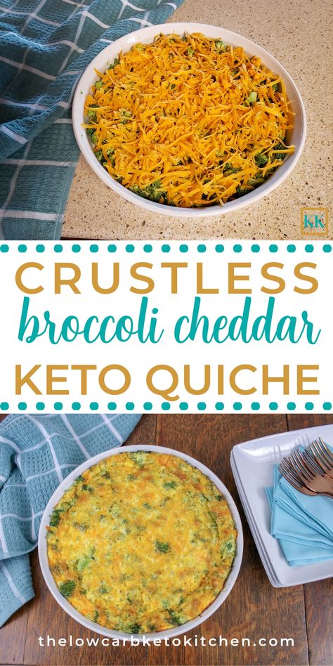 Fabulous Keto No-Crust Broccoli Cheddar Quiche Broccoli And Cheddar Quiche, Broccoli Cheddar Quiche, Cheddar Quiche, Keto Quiche, Keto Approved Foods, Broccoli And Cheddar, Keto Broccoli, Keto Diet Results, Keto Diet List