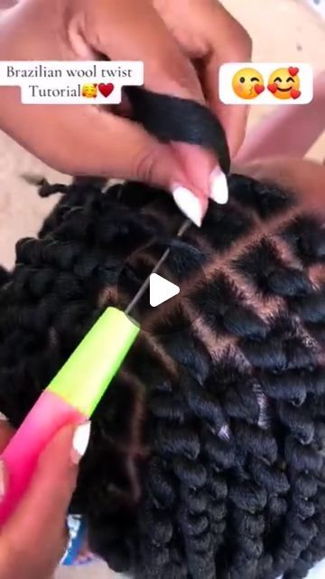 Marley Twist Hairstyles Tutorial, Brazilian Wool Hairstyles Twist, Latest Brazilian Wool Hair Styles, Wool Hairstyles African Hair, Brazilian Wool Hairstyles Braids, Braid Loc Styles, All Types Of Braids, Wool Hairstyles, Brazilian Wool Hairstyles