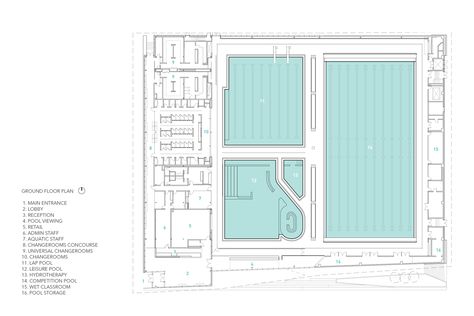 Gallery of UBC Aquatic Centre / MJMA + Acton Ostry Architects - 16 Swimming Pool Architecture, Leisure Pools, Pool Halls, Concept Models Architecture, Architecture Concept Diagram, Pool Rooms, Multipurpose Room, Site Plan, Indoor Pool