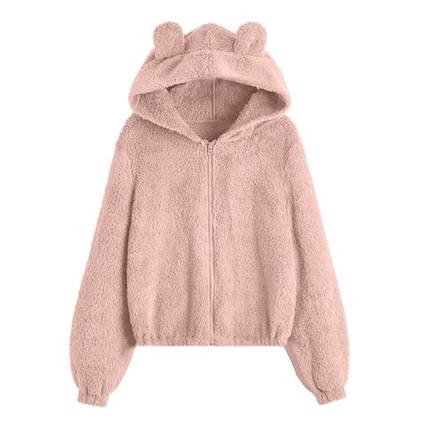 Kawaii Hoodies, Kawaii Sweatshirt, Harajuku Hoodie, Ear Cap, Cotton Shirts Women, Zippers Fashion, Winter Pullover, Bear Ears, Sweatshirt Cute