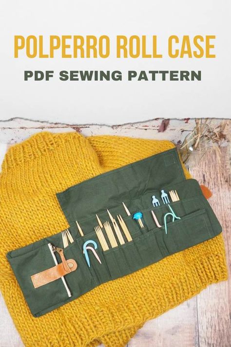 Polperro Roll Case sewing pattern (2 sizes) - Sew Modern Bags Crochet Tools, Modern Bag, Art Factory, Sewing Leather, Stud Set, Bag Patterns To Sew, Knit Or Crochet, Fiber Arts, Waxed Cotton