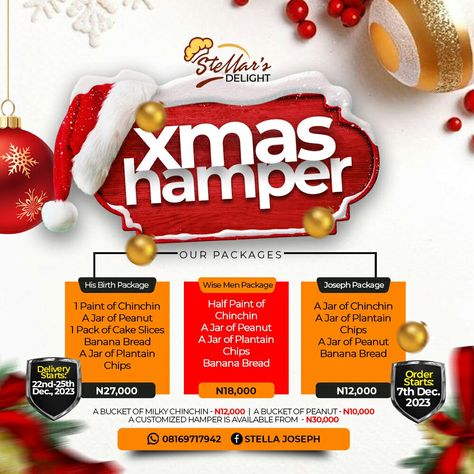 Xmas Sales Flyer Design, Christmas Sales Flyer, Christmas Food Hampers, Xmas Hampers, Christmas Contests, Food Hampers, Xmas Sale, Flyer Design Layout, Marketing Poster