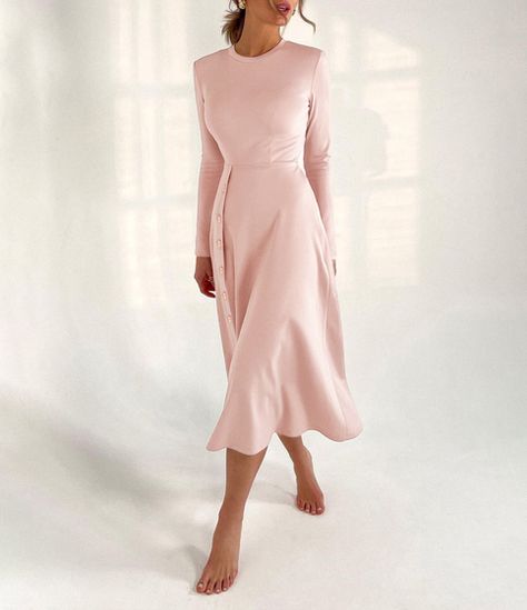 Elegant Midi Dress Classy Simple, Elegant Midi Dress Classy, Conservative Dresses, Dress Office, Female Dress, Modest Dresses Casual, Elegant Midi Dresses, Evening Gowns Elegant, Women Long Sleeve Dress