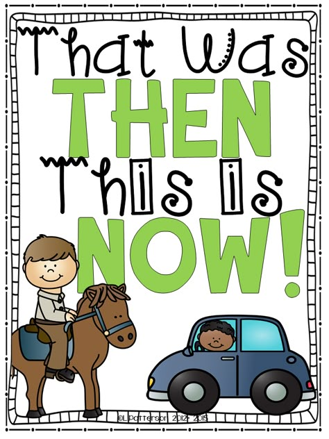 Awesome and fun reader to teach about then and now Geography Kindergarten, Then And Now Kindergarten Social Studies, Long Ago And Today, Social Studies Games, Reading Wonders, Social Studies Unit, Teaching Secondary, Kindergarten Social Studies, Kindergarten Rocks