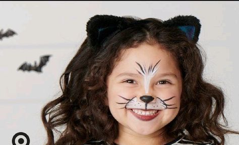 Painted Cat Face, Halloween Cat Face Paint, Cat Face Painting For Kids, Cat Face Paint, Kitty Face Paint, Cat Halloween Makeup, Face Painting Tutorials, Face Painting Easy, Kids Face Paint