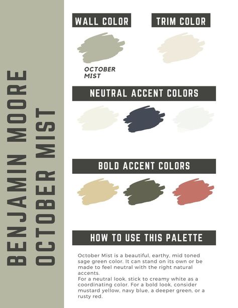 October Mist Benjamin Moore Whole Home Color Palette - Etsy Benjamin Moore October Mist Color Palette, October Mist Benjamin Moore Color Palette, Benjamin Moore October Mist Kitchen, October Mist Benjamin Moore Living Room, Benjamin Moore October Mist Cabinets, October Mist Color Palette, October Mist Benjamin Moore Kitchen, October Mist Bedroom, Benjamin Moore Exterior Paint Schemes