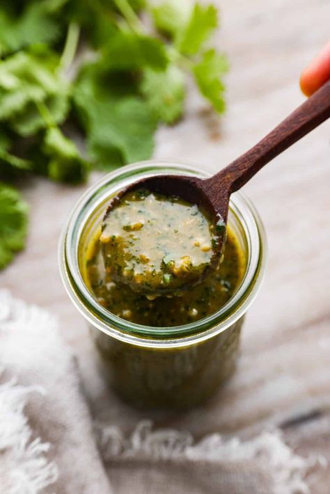 Vietnamese Sauce, Chimichurri Sauce Recipe, Pesto Hummus, Chimichurri Recipe, Marinated Beef, Chimichurri Sauce, Foodie Crush, Small Food Processor, Green Sauce