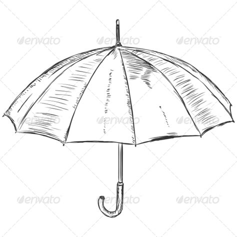 Open Umbrella Open Umbrella Drawing, Umbrella Sketch, Cloud Doodle, Musical Notes Art, Umbrella Drawing, Open Umbrella, Chalkboard Doodles, Drafting Drawing, Phoenix Tattoo Design