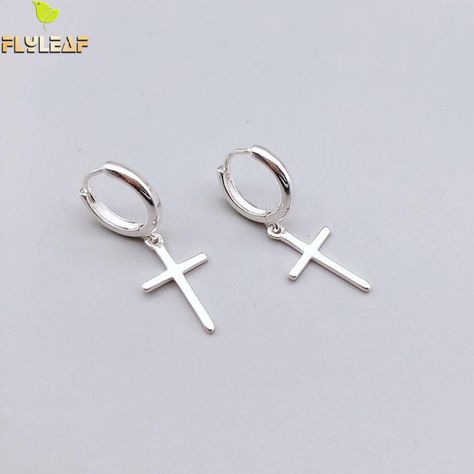 Smarter Shopping, Better Living! Aliexpress.com Aretes Aesthetic, Mid 90s, Cross Earrings Studs, Aesthetic Accessories, Great Gifts For Mom, Women Earrings, Trendy Earrings, 925 Silver Earrings, Men Earrings