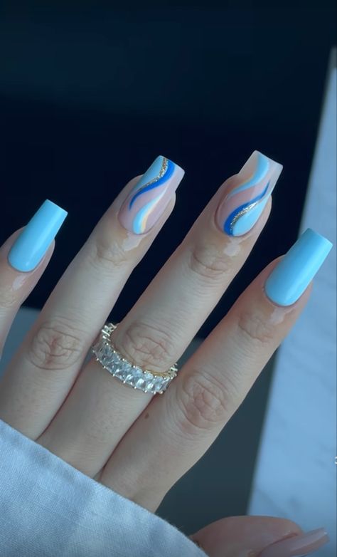 Nails For Holiday Summer, Holiday Short Nails, Bright Beach Nails, Nails Acrylic Blue, Cutest Nails, Unghie Sfumate, Summer Gel Nails, Bright Summer Nails, Cute Simple Nails