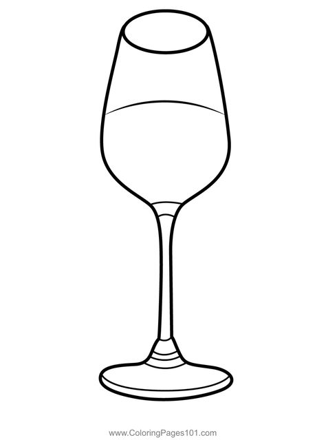 A Glass Of Wine Coloring Page Wine Glass Drawing, A Glass Of Wine, Glass Of Wine, Wine Drinks, Free Kids, Drawing For Kids, Coloring Sheets, Printable Coloring Pages, Printable Coloring