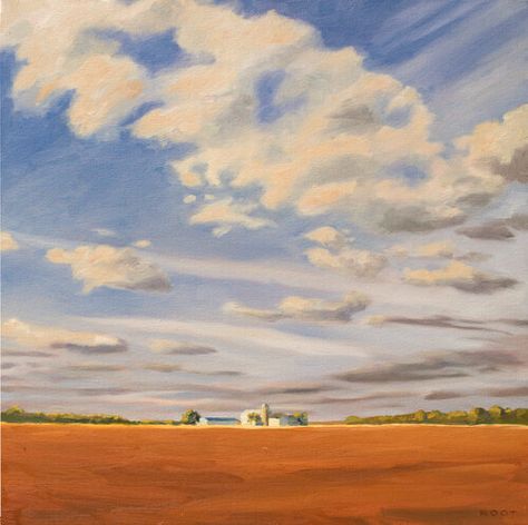 Midwest Paintings — JAMES ROOT ART Midwest Landscape Painting, Midwest Painting, American Countryside, Midwest Art, Diptych Painting, Corn Crib, Red Barn, Daffodils, Kayaking