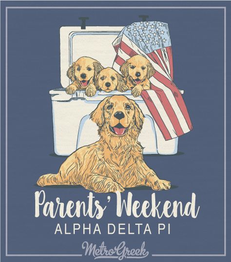 Parents Weekend Shirt | Alpha Delta Pi Shirts | Family Weekend Shirts | Golden Puppies | Metro Greek Family Weekend Sorority Shirts, Sorority Parents Weekend Shirts, Family Weekend Banner, Family Weekend Shirts, Parents Weekend Banner, Parents Weekend Sorority, Cricut Hoodies, Moms Weekend Shirts, Sorority Parents Weekend