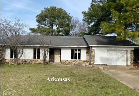 Arkansas Fixer Upper Ranch $37K - Old Houses Under $50K Fixer Upper Houses, Ranch Homes, The Fireplace, Stone Work, Ranch House, Fixer Upper, Old Houses, Arkansas, The Neighbourhood