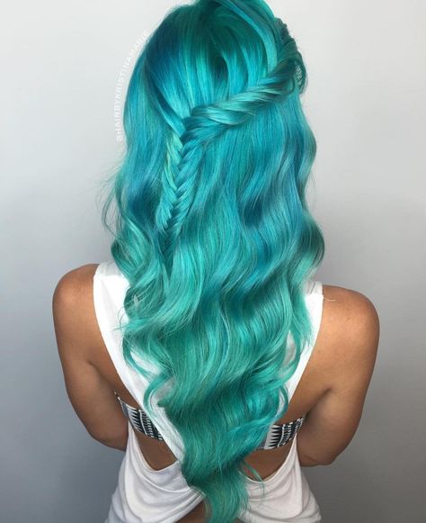 Hairstyles & Beauty : Photo Turquoise Hair Color, Teal Hair Color, Mermaid Hair Color, Aqua Hair, Teal Hair, Turquoise Hair, Gorgeous Hair Color, Pretty Hair Color, Queen Hair