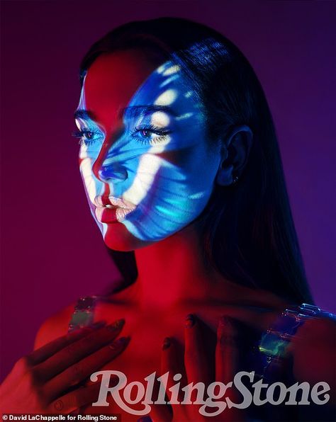 The Butterfly Effect: The series or portraits also featured this light display showcasing her natural beauty Goal Inspiration, Projector Photography, David Lachapelle, Rolling Stones Magazine, Dancing In The Dark, Foto Tips, Random Pictures, Rolling Stone, Dua Lipa