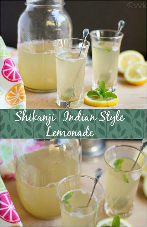 Indian Lemonade Shikanji - Shikanji | Shikanjvi - Sweet and Spicy Indian Style Lemonade Indian Bread Recipes, Amazing Vegetarian Recipes, Indian Drinks, Indian Dinner, Drink Recipes Nonalcoholic, Meat Appetizers, Diet For Beginners, Ketogenic Diet For Beginners, Vegetarian Appetizers