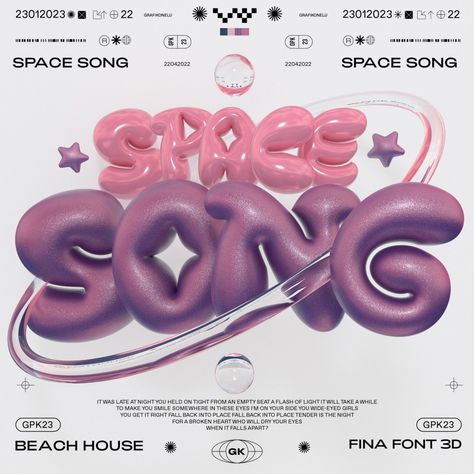 grafikonelu on Instagram: “Space Song_2501023 Assets used (link in bio) Fina font #posterunion #dopedesign #itsnicethat #merchdesign #theddod #photoshopartist…” 3d Tipografi, Space Song, Typography Photoshop, Tender Is The Night, Graphic Shapes Design, Design Club, 타이포그래피 포스터 디자인, 3d Typography, Image 3d