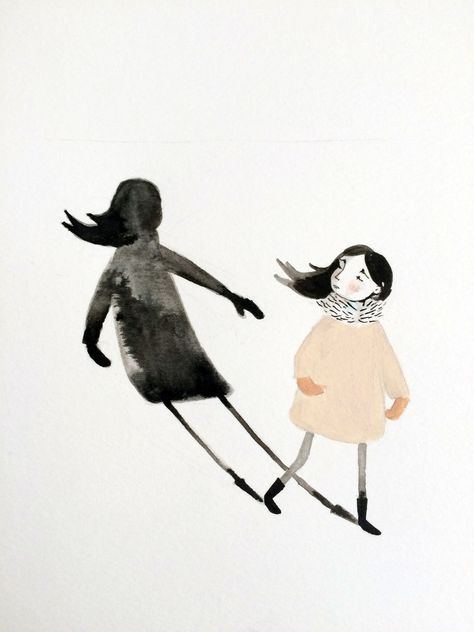 Shadow Illustration, Minimal Photography, Childrens Books Illustrations, Book Illustration Art, Shadow Art, Love Illustration, People Illustration, Limited Edition Art Print, Illustration Girl