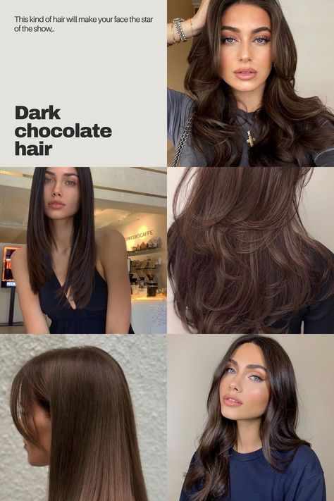 #HairColor #BrownHair #ColorInspiration #DarkChocolateHair