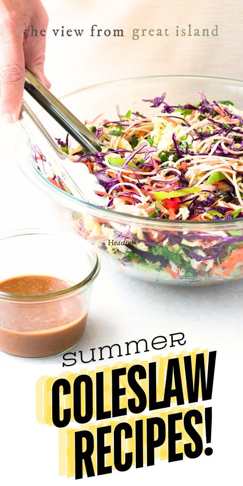 5 Slaw recipes for summer meals ~ #salad #coleslaw #cabbage #sidedish #grilling #barbecue #memorialday #4thofjuly #brusselssprouts #redcabbage #vidaliaonion #slaw #healthy #glutenfree Rainbow Slaw Recipes, Fish Slaw Recipe, Healthy Slaw Recipes, Slaw Salad Recipes, Summer Coleslaw Recipe, Summer Slaw Recipe, Hot Slaw Recipe, Coleslaw Salad Recipe, Summer Coleslaw