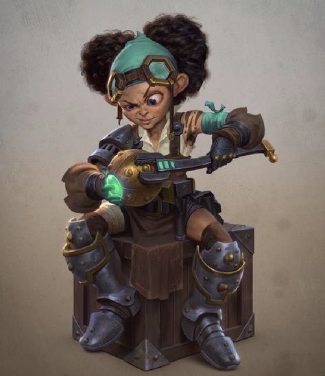 Halfling Artificer, Gnome Dnd, Female Gnome, Npc Ideas, Pathfinder Character, Dnd Npc, Dnd Inspiration, D D Character Ideas, Fantasy Races