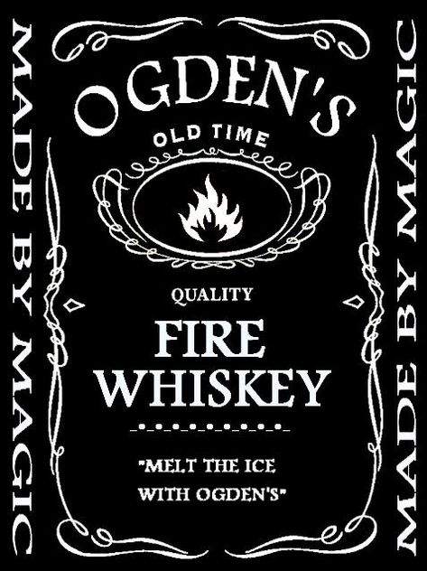 Ogden's Fire Whiskey Label by MariaLestrange Hogwarts Kitchen, Fire Whiskey, Whiskey Label, Harry Potter Potions, Flying Lessons, Theme Harry Potter, Harry Potter Halloween, Hogwarts Crest, Harry Potter Decor