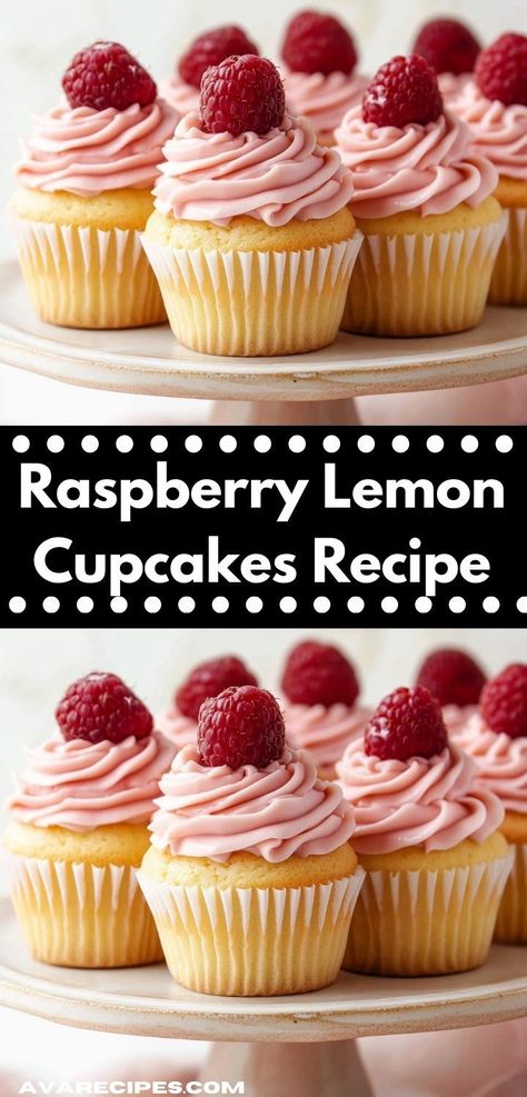 Looking for a simple yet delightful dessert? This Raspberry Lemon Cupcakes recipe combines sweet raspberries with tangy lemon for a refreshing flavor. Perfect for parties or a cozy family gathering, they’re sure to impress! Raspberry Lemon Cupcakes, Jam Cupcakes, Lemon Heaven, Fruity Cupcakes, Lemon Cupcake Recipe, Raspberry Frosting, Lemon Frosting, Lemon Cupcakes, Raspberry Filling