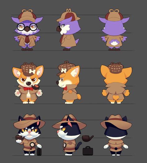 3d Karakter, Character Model Sheet, Theme Template, Animal Character, Cat Character, Model Sheet, Chibi Characters, Concept Art Character, Affinity Designer